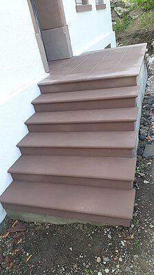 Treppenanlage aus Rotsandstein